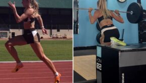 La atleta más sexy del mundo, Alica Schmidt, muestra un agotador entrenamiento de sentadillas y un físico increíble en la pista